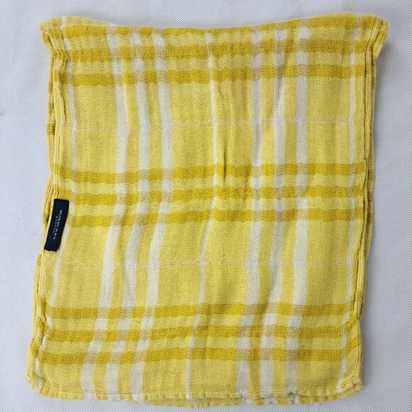 BURBERRY London Classic Nova Check Knit Cashmere Fringe Yellow Rectangle SCARF - Picture 5 of 7